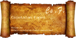 Csintalan Fanni névjegykártya