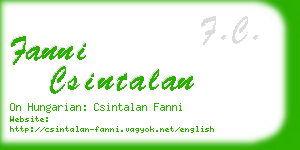 fanni csintalan business card